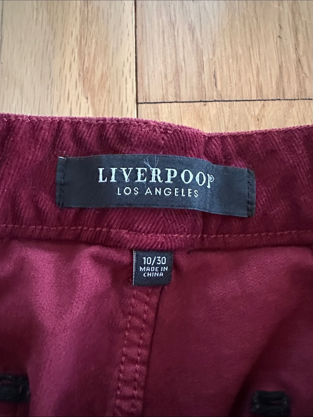 Liverpool Women's Wide-Leg Corduroy Jeans in Burgundy - Picture 3 of 3